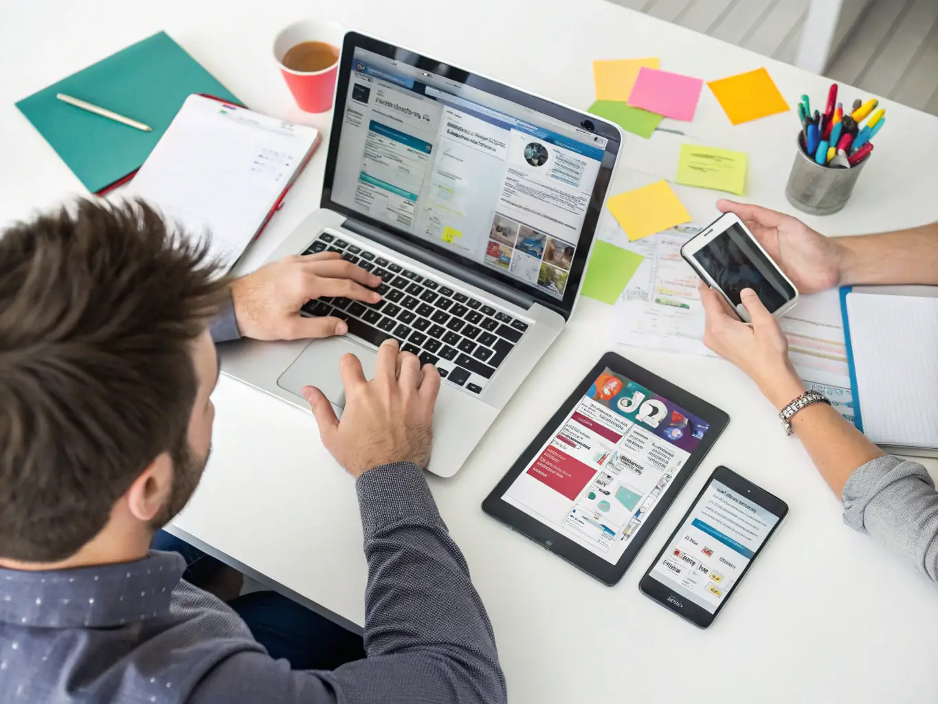 An image showing a team managing online reputation, responding to customer feedback, and maintaining a positive brand image across various platforms.