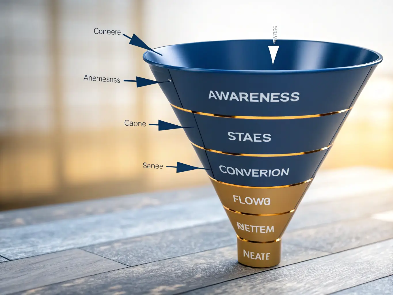 An image showcasing a growth optimization funnel, highlighting key stages and conversion points, with visual elements representing data analysis and process improvement.